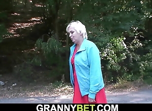 Youthful gay blade doggy-fucks 80 length of existence age-old granny roadside