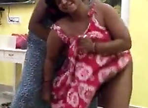 Indian Chubby Mom and Aunty Are Dancing Naked In Front Of Son