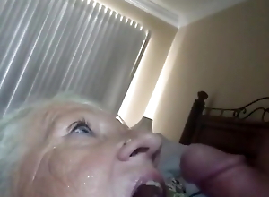 My new granny gets cum in mouth