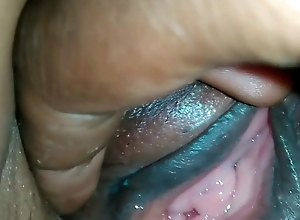 Desi auntie's wet panty and juicy pink pussy closeup fingering