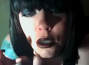 Goth BBW Mistress Tina Snua Smokes A Vogue Intake Knacker Wearing Lowering Lipstick