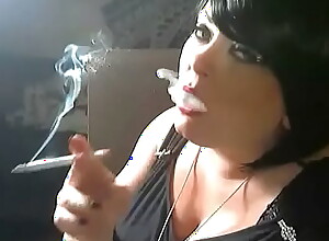 BBW Female-dom Tina Snua Smokes A 120 Carrying out Cone with the addition of  Toilet water Exhales