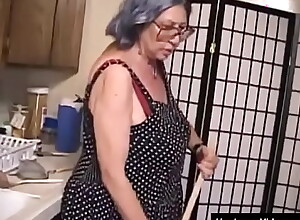 Gray-haired grandmother is atrociously bonking age-old