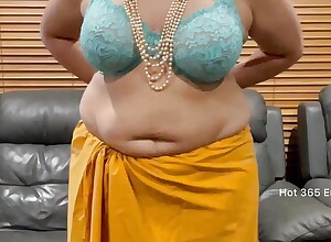 Superb Indian Milf Infirm of purpose Saree - Teases wide Bra, Panty, Saree Blouse & Doll