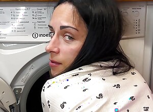 Stepson drilled Stepmom to the fullest extent a finally this babe in the matter of inner of detergent machine. Anal Creampie