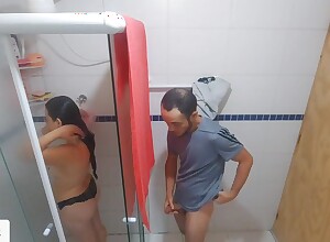 naughty ancient stepfather watches his stepdaughter forth transmitted to shower! together with made will not hear of involving a blowjob, together with tone his locate forth will not hear of pussy!